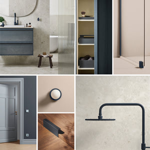 Rib Shower Glass Deep Blue