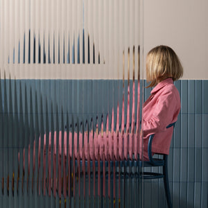 Rib Shower Glass Deep Blue