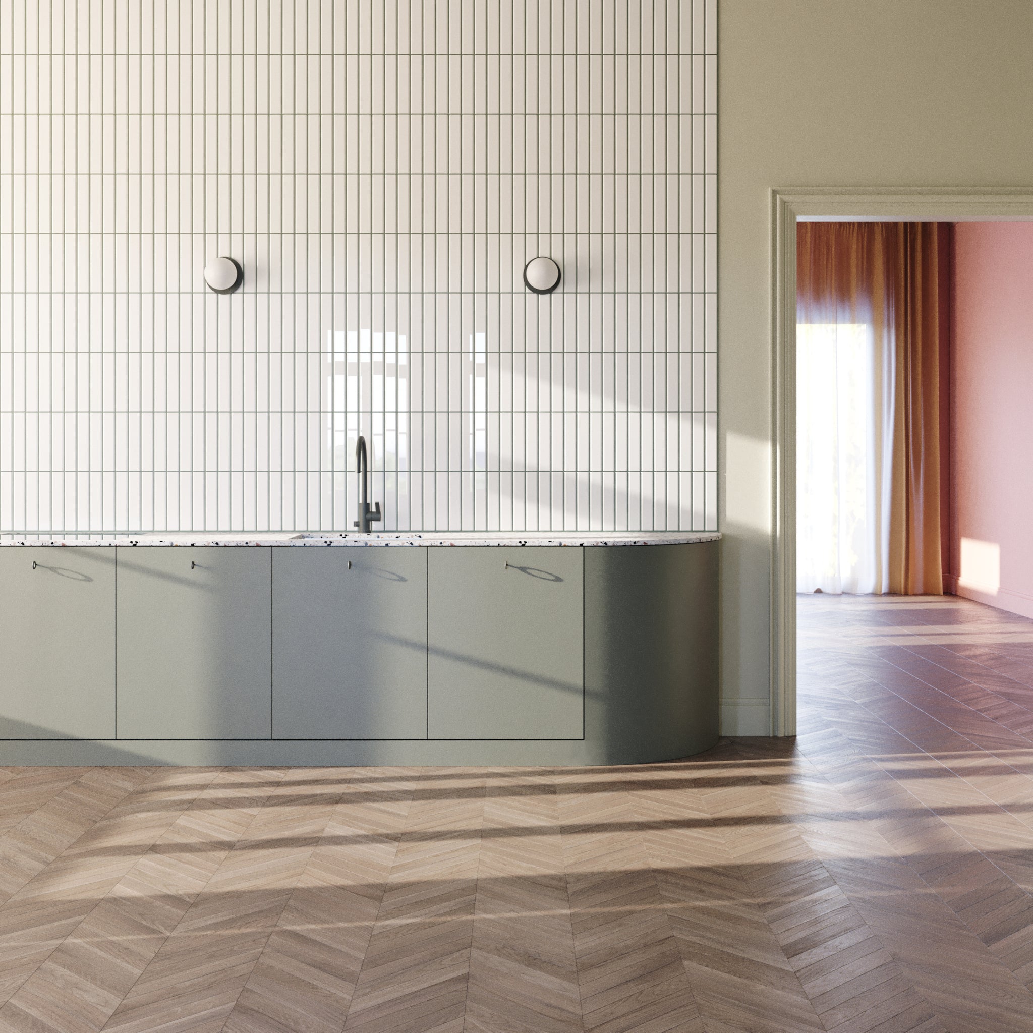 Arch Kitchen Tap 02 Ash Green