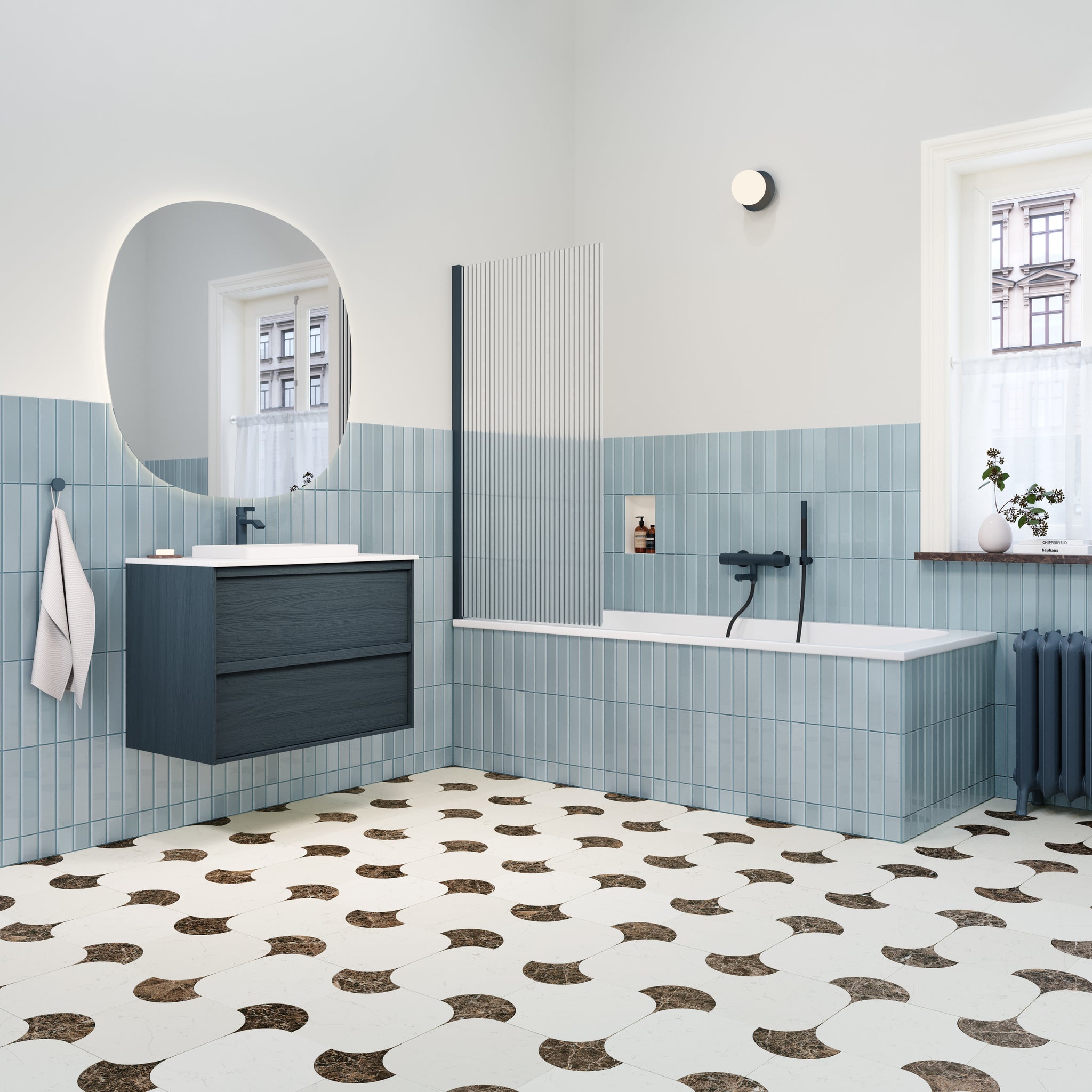 Combine Tile Vertical Blue