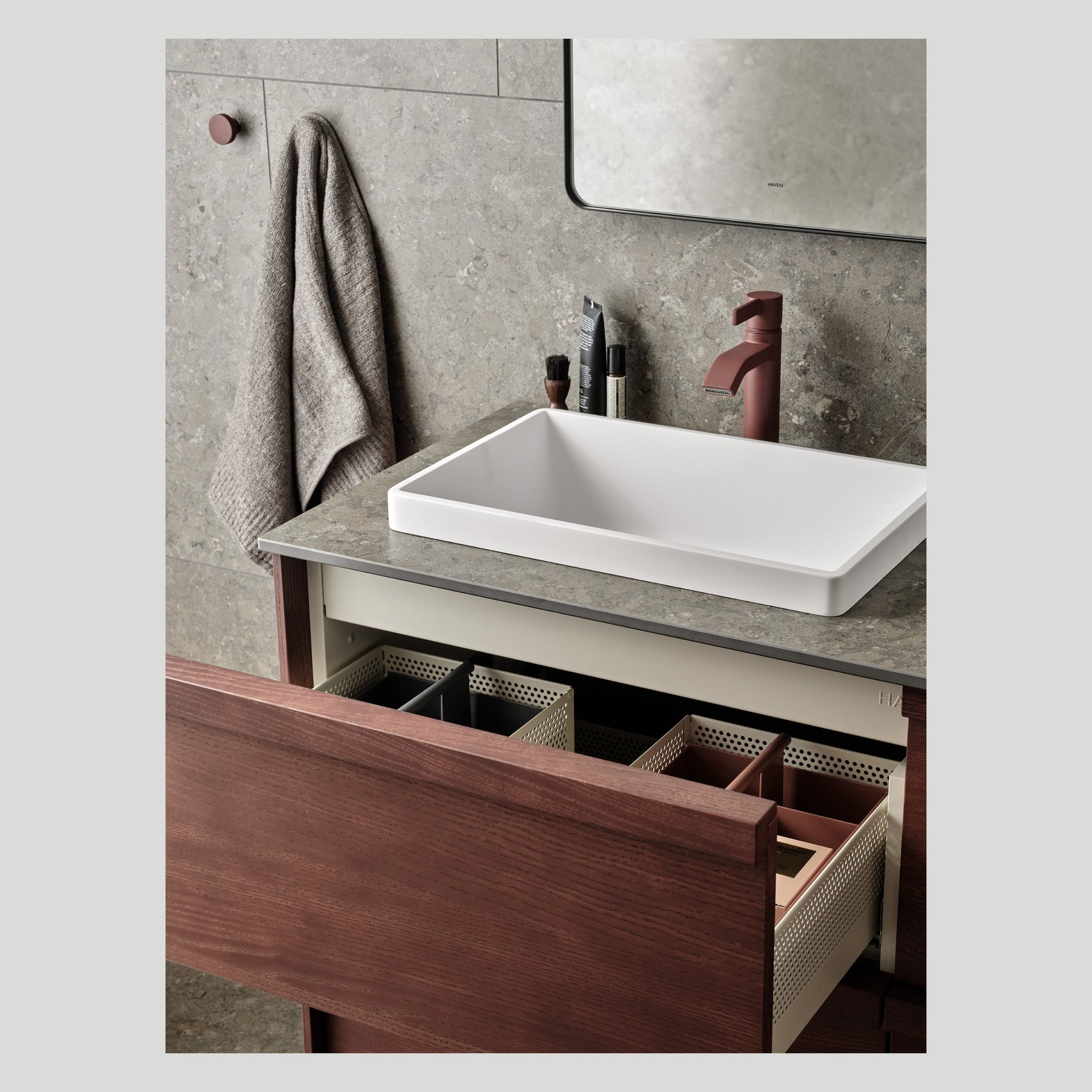 Bathroom Vanity H2 Reddish Brown