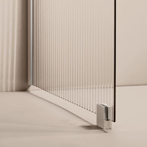 Rib Shower Wall Glossy Aluminium